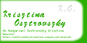 krisztina osztrovszky business card